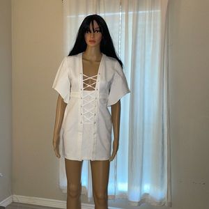 White mini dress. Stretchy